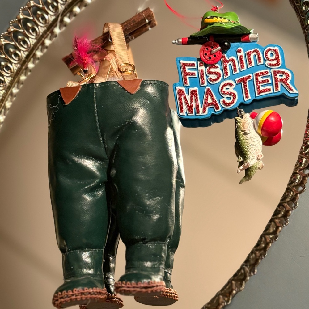 2 Fishing Christmas Tree Ornaments